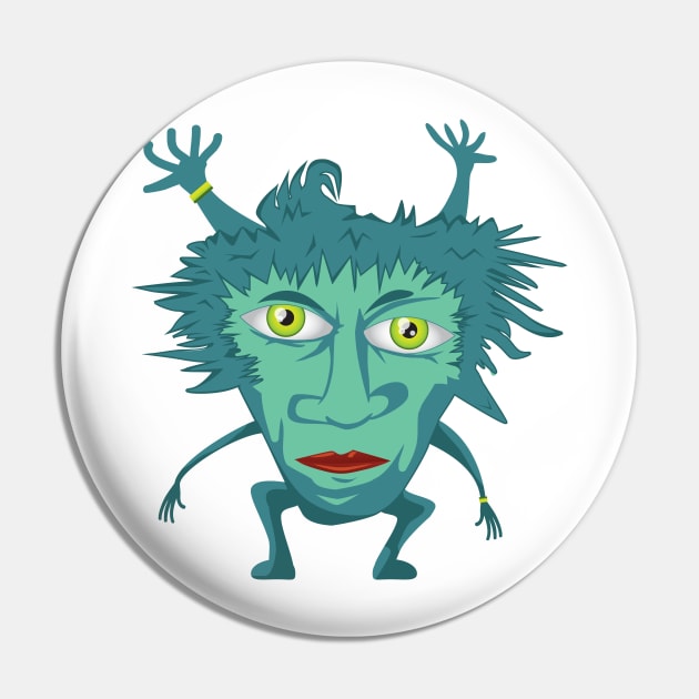 Funny fourhanded monster Pin by ComPix