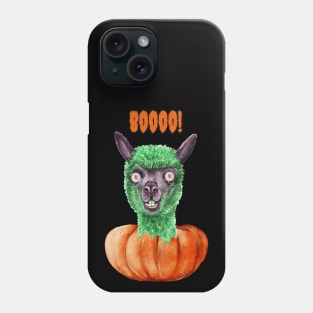 Creepy Cute Green Zombie LLama Alpaca Halloween Pumpkin Funny Phone Case