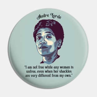 Audre Lorde Portrait and Quote Pin