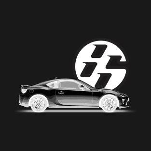 GT86 Body Black on White T-Shirt