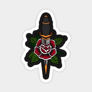 American Traditional Rose and Dagger Magnet