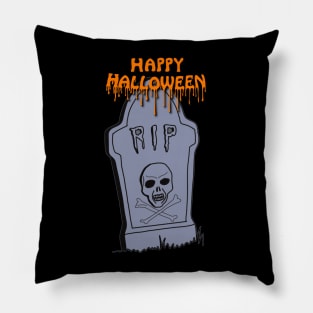 Happy Halloween RIP - orange Pillow