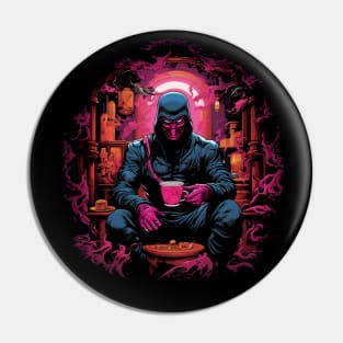 Pop Art Coffee Ninja: American Retro Comic - Mysterious Hotel Pin