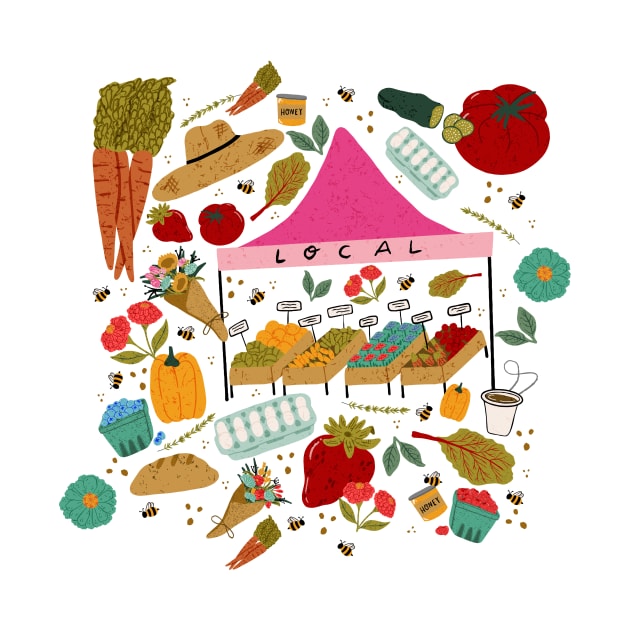 Bounty of the Farmer's Market: Fruit, Vegetables, & flowers by Maddyslittlesketchbook