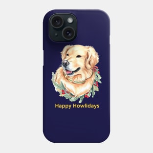 Happy Howlidays Golden Retriever Phone Case