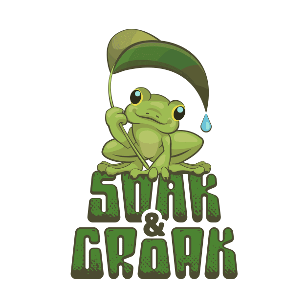 Soak and Croak Retro Frog by Wolfkin Design