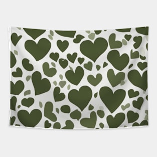 Heart Olive Green Shadow Silhouette Anime Style Collection No. 241 Tapestry