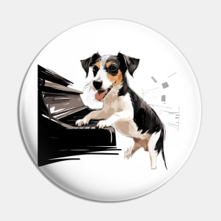 Dog playing piano Pin