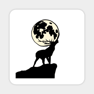 Full moon deer slab Magnet