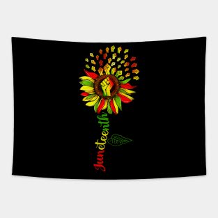 Juneteenth Sunflower Fist Black History African American Tapestry