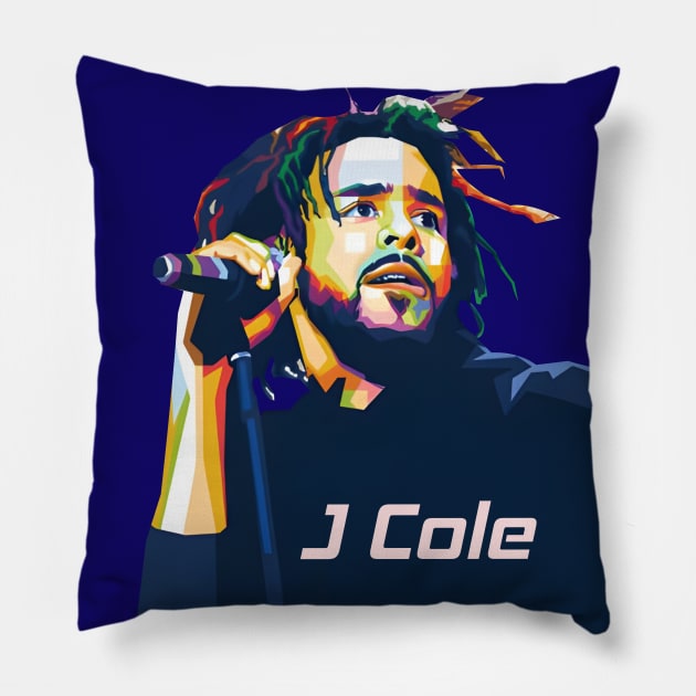 WPAP J Cole pop art Pillow by Art engineer