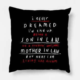 Mother in Law - Son in Law Typography Pillow