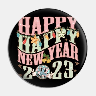 Happy New Year 2023 Groovy Pin