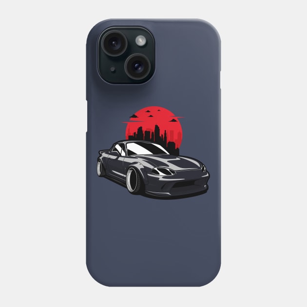 Black MX5 Miata JDM Phone Case by KaroCars