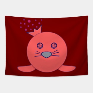 Kawaii Cute Pomegranate Baby Seal Tapestry