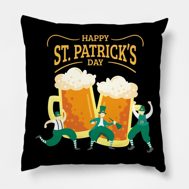 happy st patricks day Pillow by Samira.Store