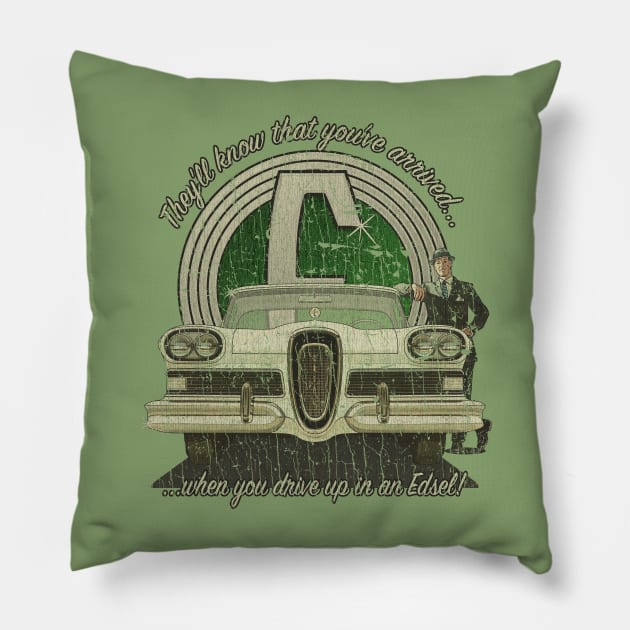 Edsel You've Arrived 1958 Pillow by JCD666