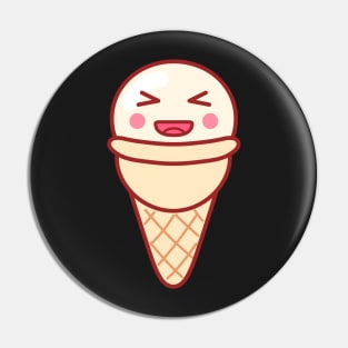 Laughing Ice Cream Emoji Minimal Pin