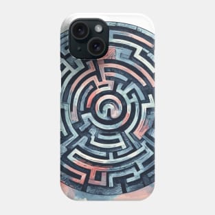 Maze Labyrinth Watercolor Phone Case