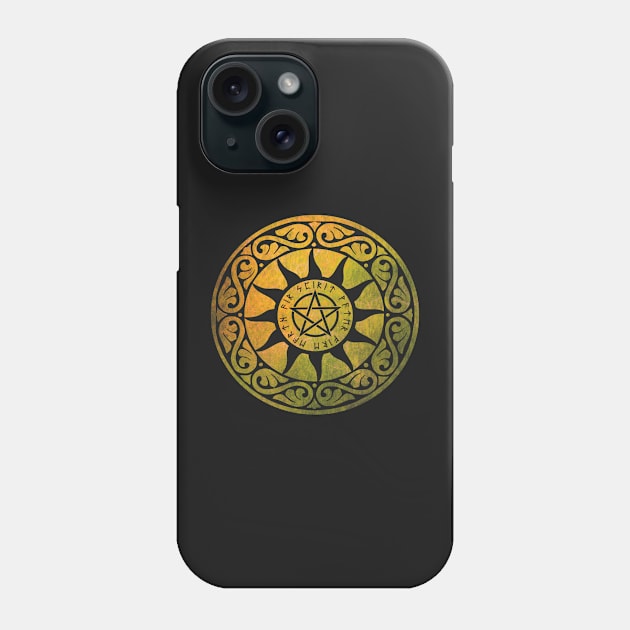 Five Elements Magical Pentacle - Orange Version Phone Case by sarahwainwright