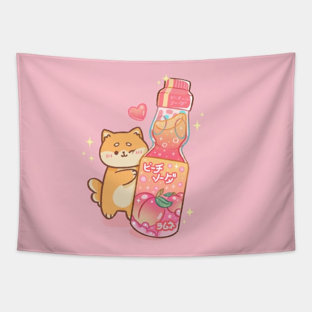 Peach Flavored Ramune Tapestry by Kukoo.Kat