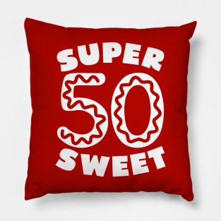 Super Sweet 50 White Donut Icing Pillow