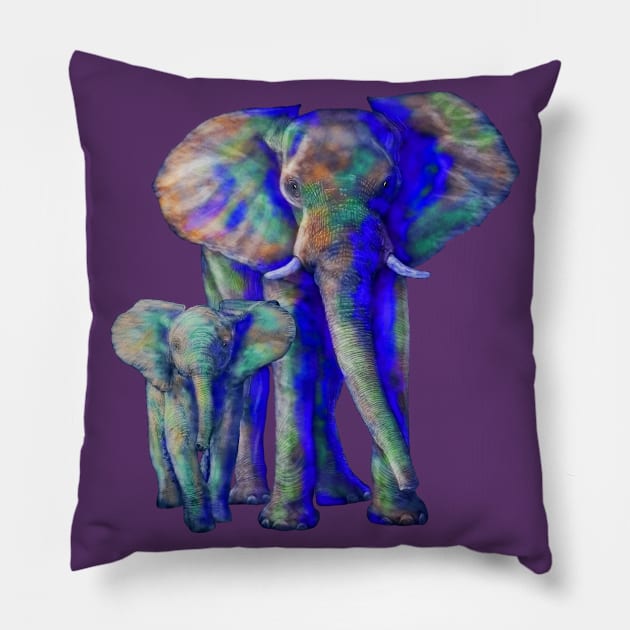 Save The Elephants Art Animal Lover Pillow by macdonaldcreativestudios