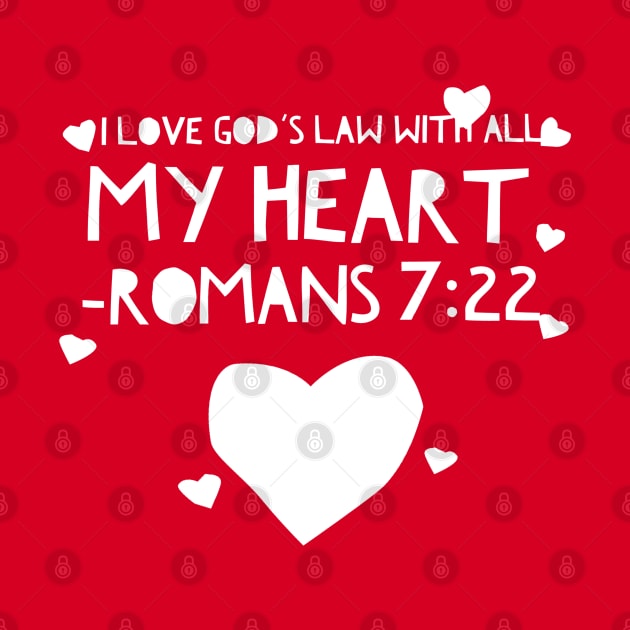 Romans 7:22 Bible Verse With Hearts by JakeRhodes