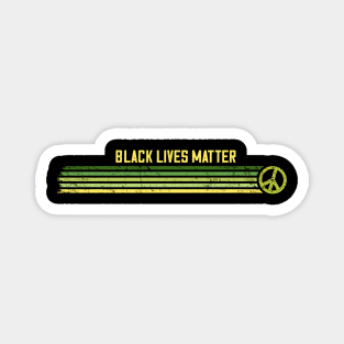 Black Lives Matter - Retro Peace Stripes Green Magnet