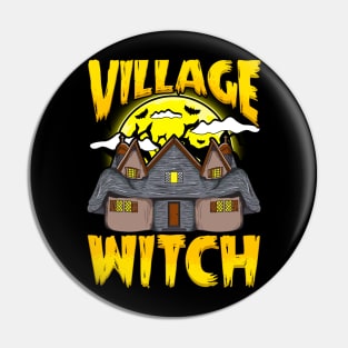 Village Witch Halloween Design Pin