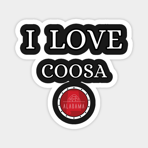 I LOVE COOSA | Alabam county United state of america Magnet by euror-design