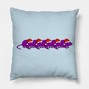 Cute Christmas Rat in Santa Hat Five Pillow