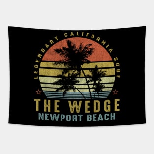 The Wedge Newport Beach Retro Palm Sunset - Beach Gift idea Tapestry