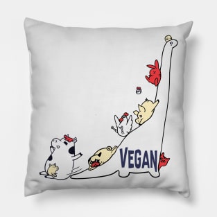 Brontosaurus and Vegan Friends Pillow