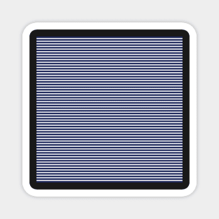 Navy and White Horizontal Thin Cabana Stripes Magnet