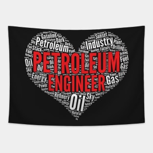 Petroleum engineer Heart Shape Word Cloud Design graphic Tapestry