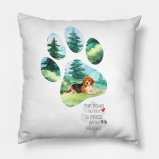 Pawprint Beagle Pillow