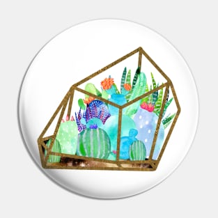 Cactus Earth Terrarium Pin