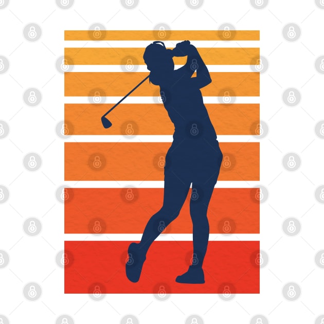 Vintage Women Golf Silhouette by crissbahari