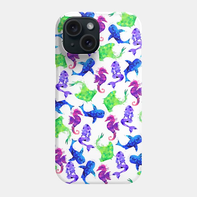 Colorful Underwater Creatures Pattern Phone Case by ZeichenbloQ
