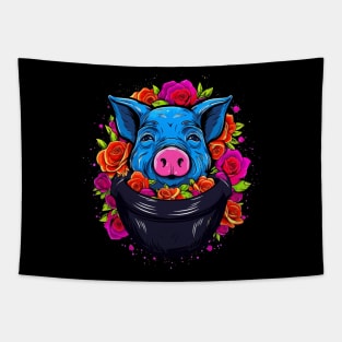 Pot-Bellied Pig Valentine Day Tapestry