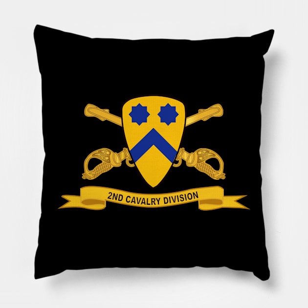 2nd Cavalry Division w Br - Ribbon Pillow by twix123844