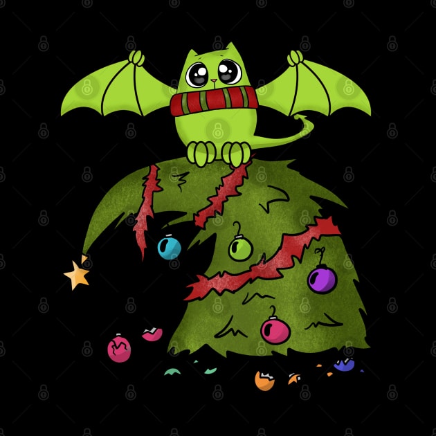 Bat Dragon Cat on Christmas Tree by Wanderer Bat