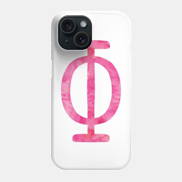 Watercolor Phi greek later Phone Case by jillcook