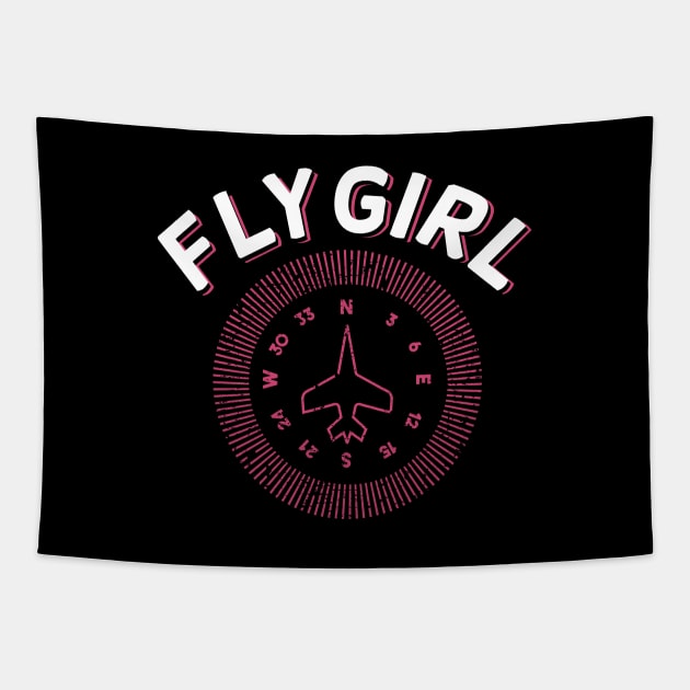 Flygirl Pilot Flight Attendant Tapestry by Dolde08