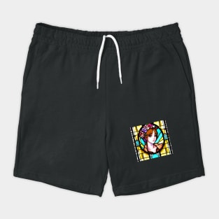 Beautiful Lady stained glass church window Shorts