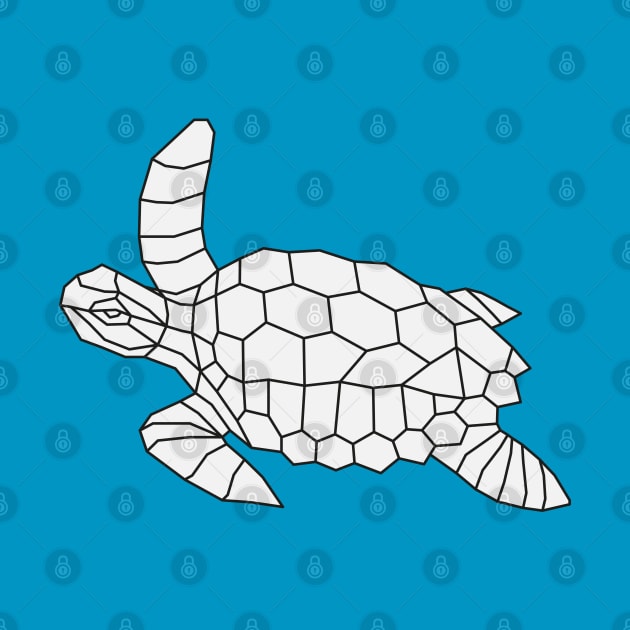 Geometric Sea Turtle on White by shaldesign