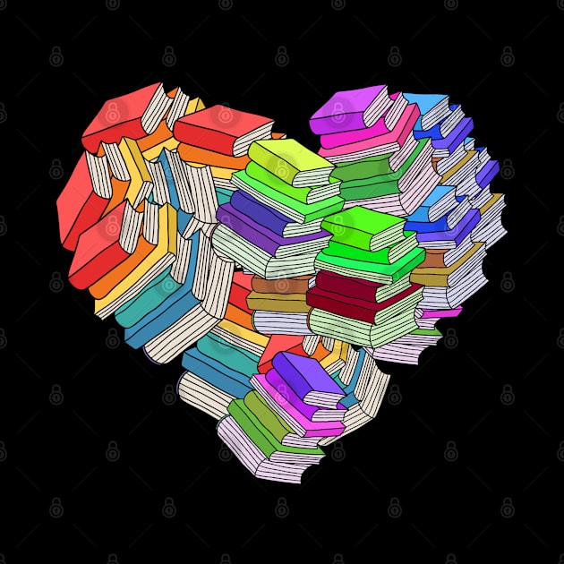 Book Hearted Literature Avid Reading Lovers Books Heart Gift by YouareweirdIlikeyou