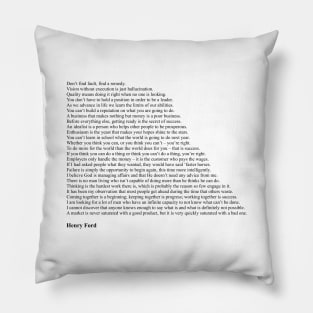 Henry Ford Quotes Pillow