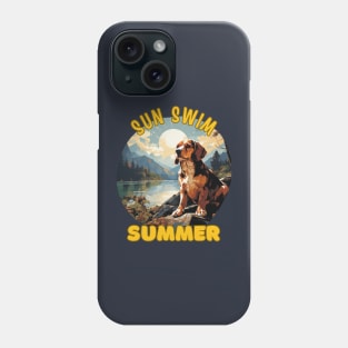 The Beagle Dog's Vacation. Sun Swim Summer. Phone Case